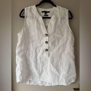 Harvé Bernard Sleeveless Linen Blouse